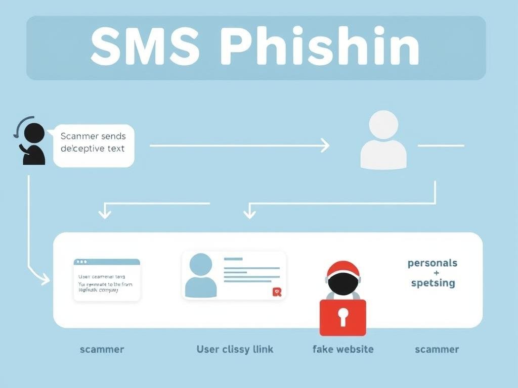Diagram showing how SMS phishing (smishing) attacks work Diagram showing how SMS phishing (smishing) attacks work