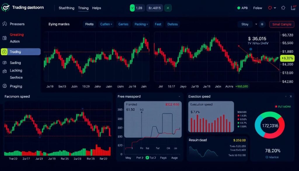 High-performance trading platform dashboard showing real-time market data and fast execution speeds High-performance trading platform dashboard showing real-time market data and fast execution speeds